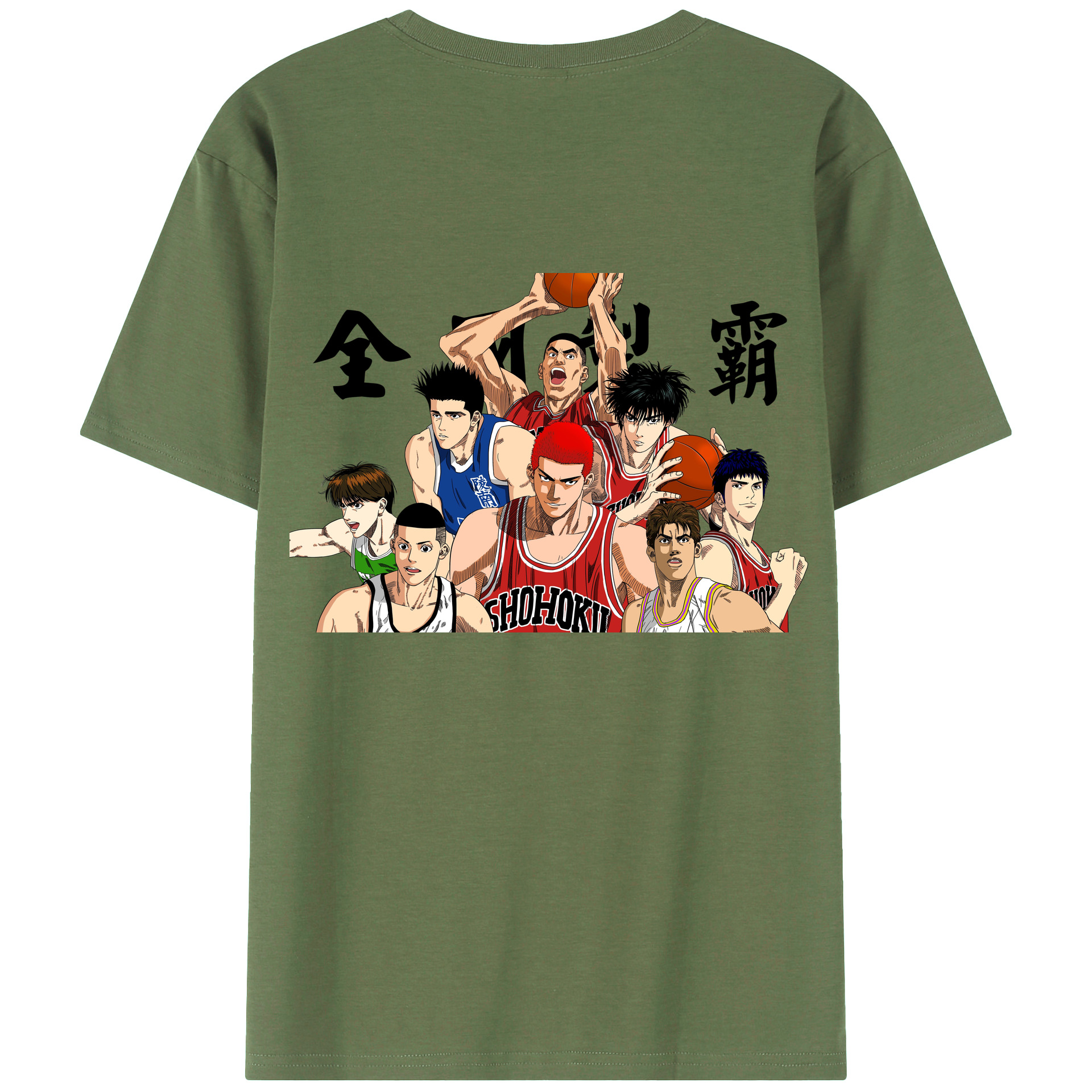 （画像用） SLAM DUNK／スラムダンク 綿100％ メンズ半袖Tシャツ（バックプリント） 通気性